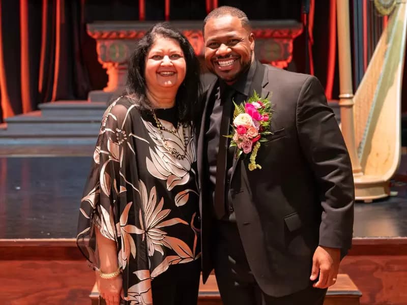 Saily Joshi and Chicago Sinfonietta CEO Sidney Jackson