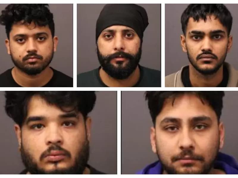 (from left) (top)Manveer Singh, Sarbjeet Singh, Dilkhab Singh, (bottom) Karan Kumar and Jaiskavan Malhi.