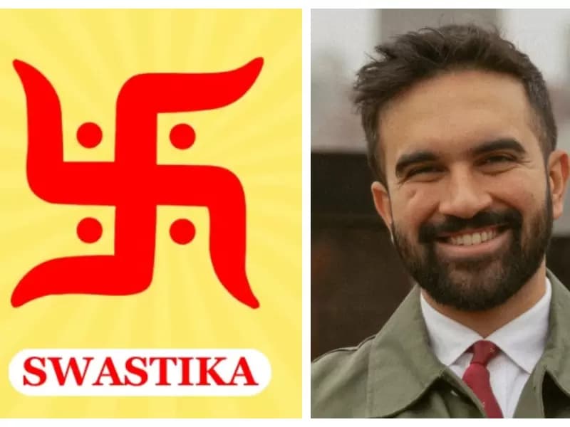 Image of Swastika and NYC Mayor Zohran Mamdani 