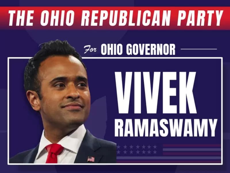 Endorsement poster for Vivek Ramaswamy by  Ohio Republican Party