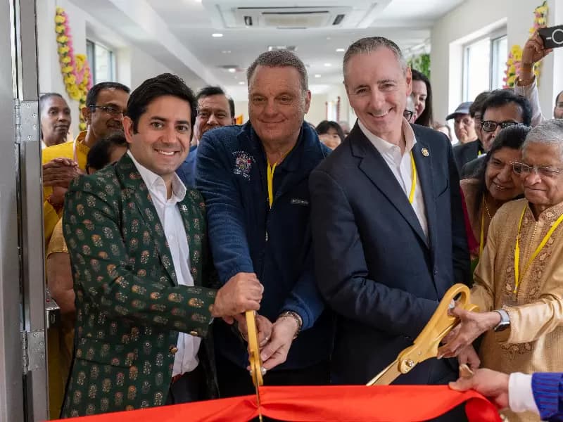 Commissioner Neil Makhija, Commissioner Thomas Dibello and Congressman Brian Fitzpatrick Ribbon Cutting