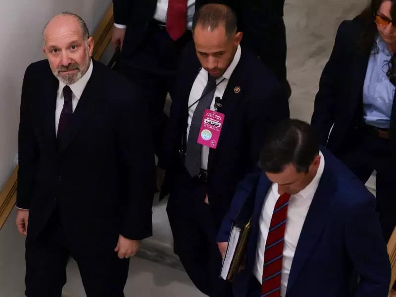 U.S. Commerce Secretary Howard Lutnick departs following an interview with the House Oversight and Government Reform Committee as part of the panel's ongoing probe of late sex offender and financier Jeffrey Epstein, on Capitol Hill in Washington, D.C., U.S., May 6, 2026