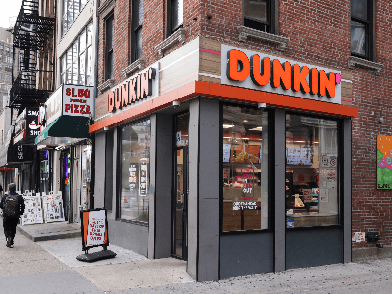 An exterior view of Dunkin' Donuts in New York City, U.S., October 4, 2024