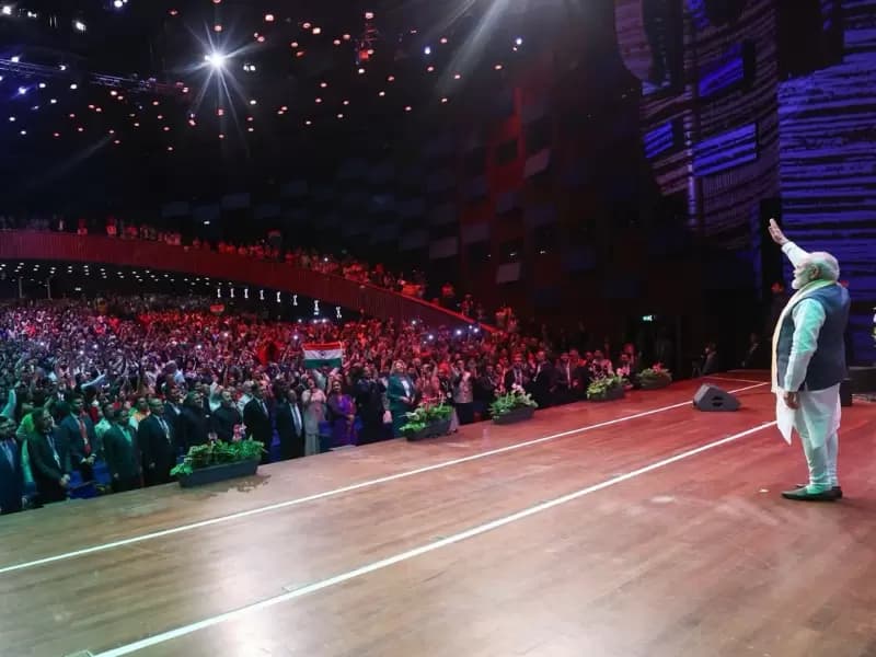 PM Modi addressing Indian diaspora in Netherlands 