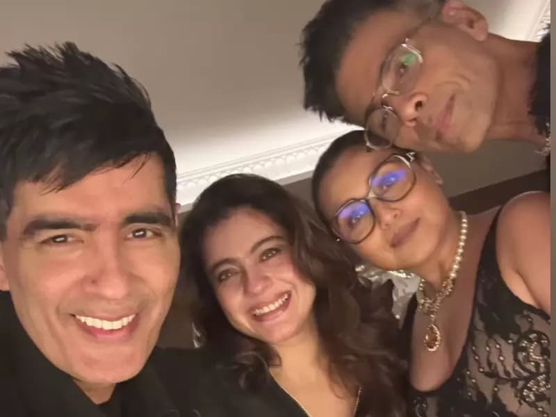 Manish Malhotras, Kajol, Rani Mukerji and Karan Johar 