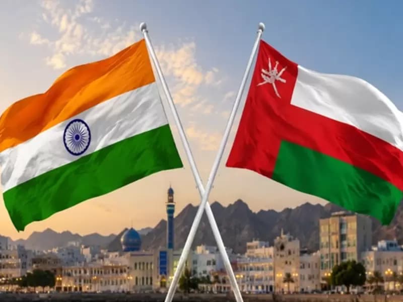 भारत और ओमान के राष्ट्रीय ध्वजों की प्रतिनिधि छवि