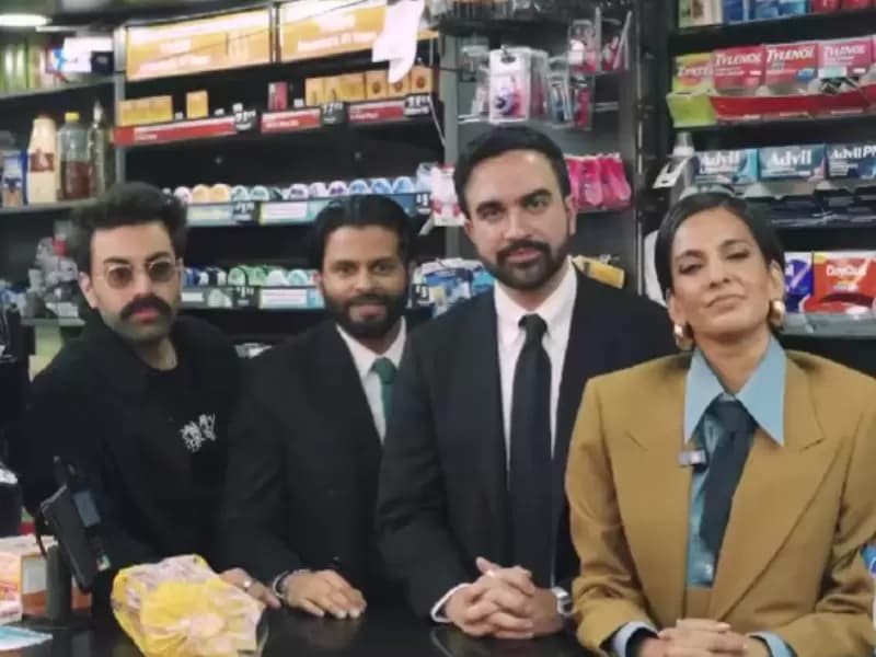 (बाएं से) सागर शेख, आसिफ अली, जोहरान ममदानी और पूर्णा जगन्नाथन।