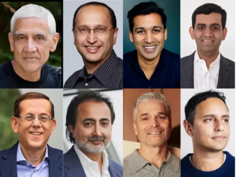 सूची में शामिल विनोद खोसला, नवीन चड्ढा, शार्दुल शाह, राहुल मेहता (नीचे बाएं से दाएं) असीम चंदना, हेमंत तनेजा, रवि म्हात्रे और नील मेहता।