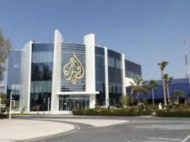 The Al Jazeera Media Network logo is seen on its headquarters building in Doha, Qatar 