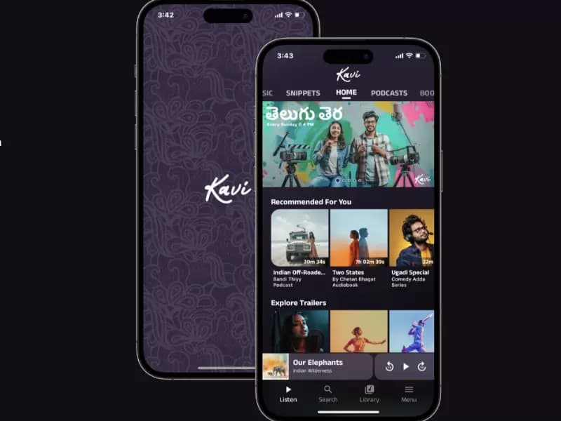 Kavi Audio, a Telugu-language platform for podcasts, audiobooks, audio series and short-form audio content, is seeking $150,000 in pre-seed funding. / Kavi Audio website