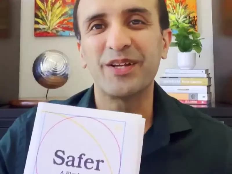 Raj Panjabi with his new book