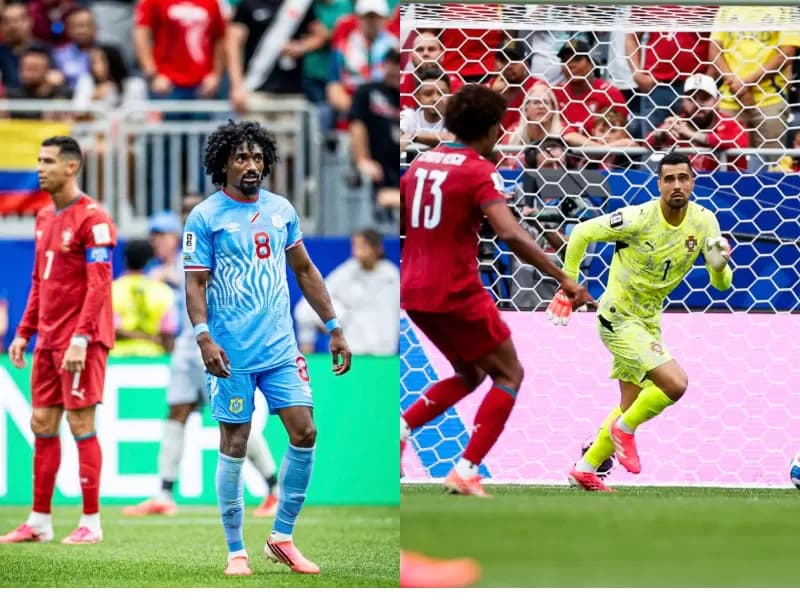 Samuel Moutoussamy and Diogo Costa appeared on opposing sides in Portugal’s 1-1 draw against DR Congo.