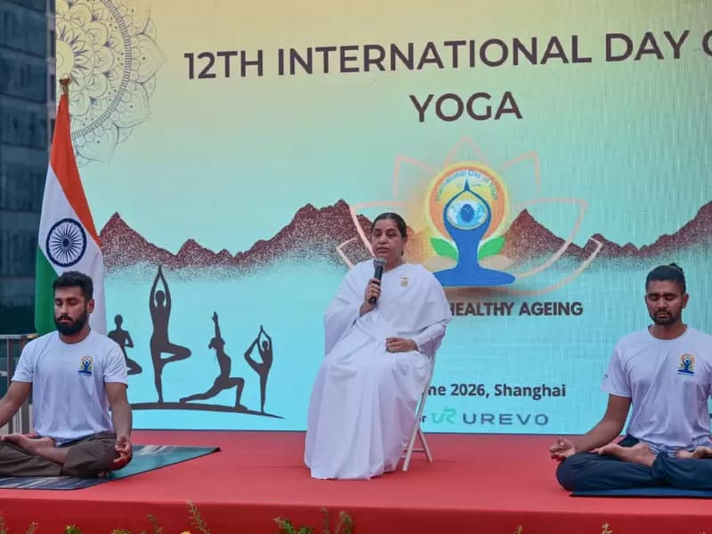 Yoga Day celebration in Shanghai