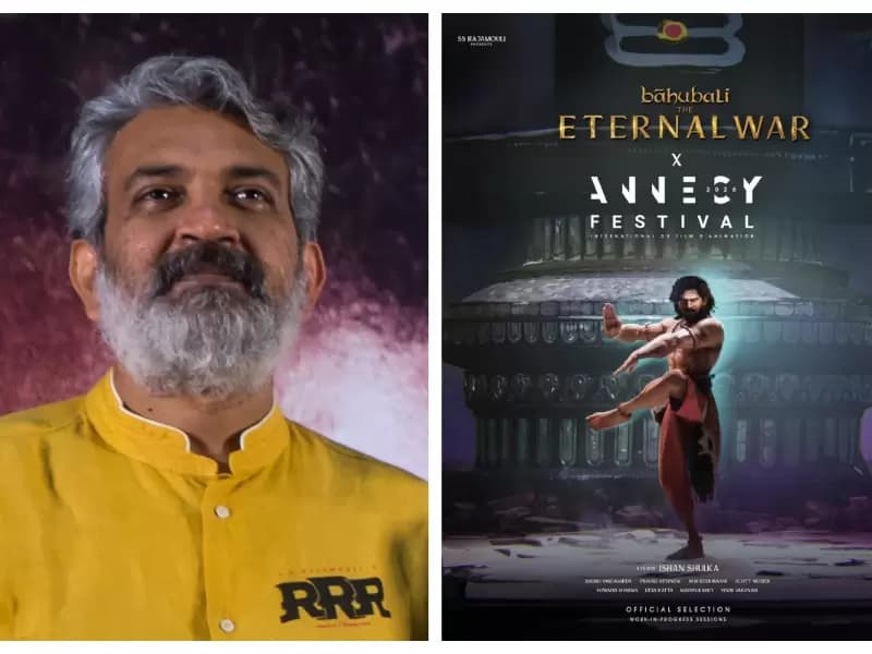 SS Rajamouli and poster of the movie