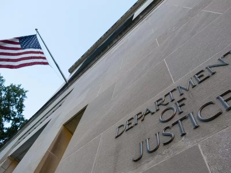  U.S. Department of Justice building in Washington, D.C., the United States. 