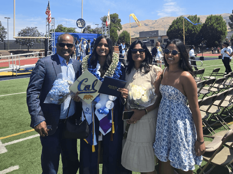 ' Commissioner Raghu Reddy and his wife, Padmaja, recently hosted a celebration in Fremont, California, after both of their daughters achieved milestones at the University of California, Berkeley.