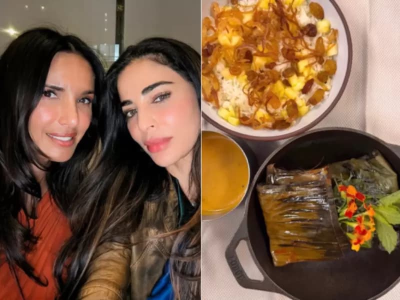 Padma Lakshmi with Ayesha Thapar