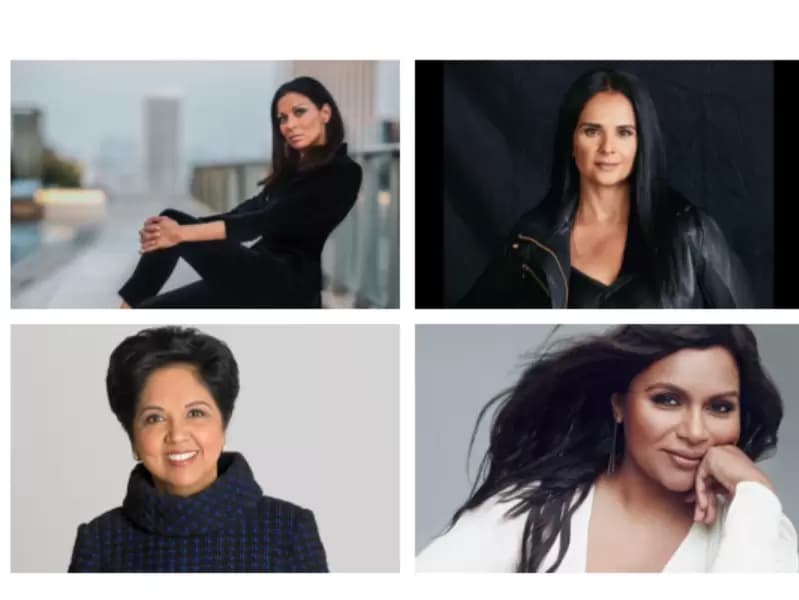 clockwise: Bela Bajaria, Mindy Kaling, Indra Nooyi and Anjula Acharia
