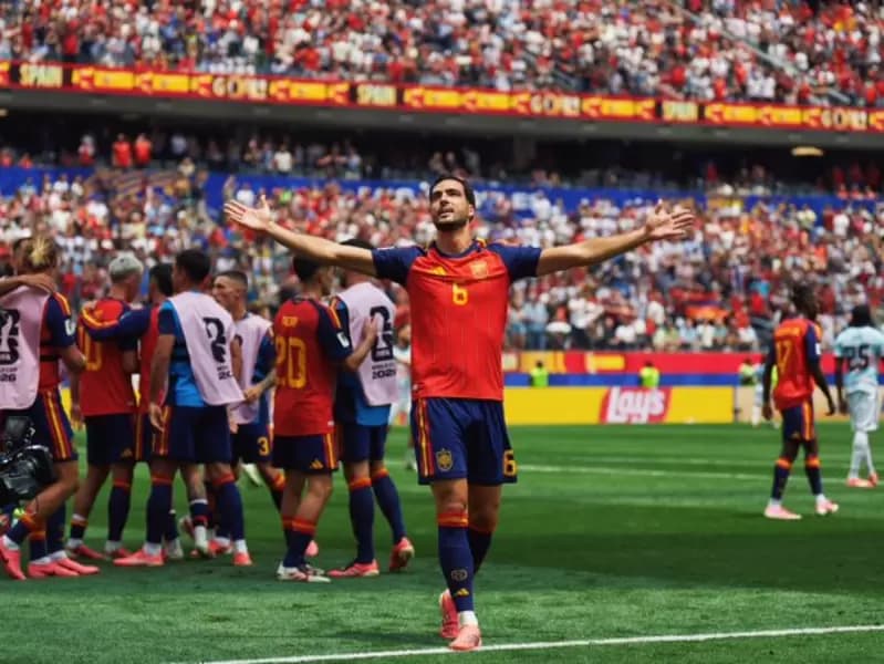 Mikel Merino scored Spain's winning goal 