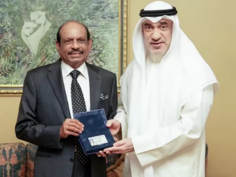 (L-R) Yousuf Ali M.A and Sheikh Fahad Yousef Saud Al-Sabah 