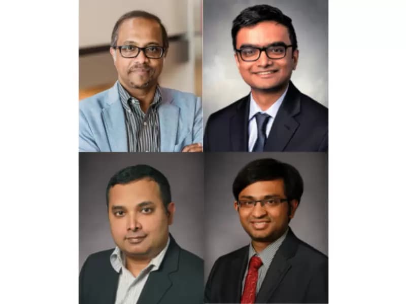 (Top, L-R) Dipanjan Pan, and Abhronil Sengupta, (Bottom, L-R) Swaroop Ghosh and Saptarshi Das