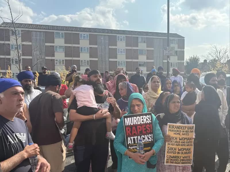 Members of the Sikh Federation UK held a protest march in Hayes following the killing of Kirandeep Kaur.