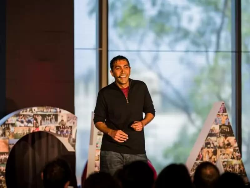 Neil Garg speaking at TEDxUCLA in 2015.  
