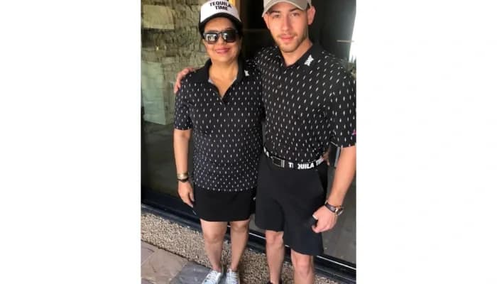 Madhu Chopra with Nick Jonas 