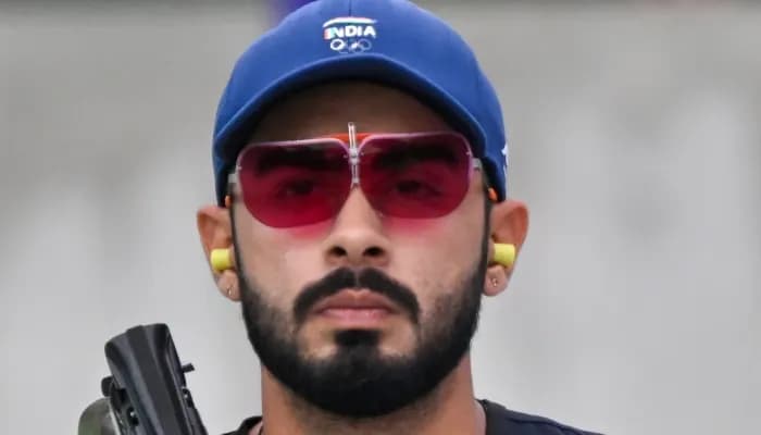 India's Anantjeet Singh Naruka during the men’s skeet individual qualification shooting event at the Asian Games 2026 in Aichi, Japan.