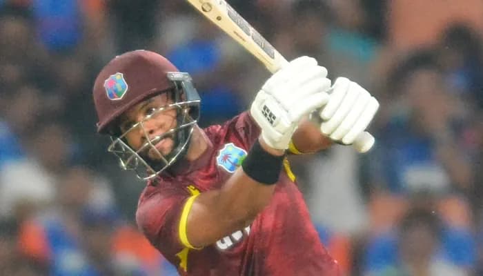 New Chandigarh: West Indies' Shai Hope plays a shot during the third ODI cricket match between India and West Indies at Maharaja Yadavindra Singh PCA Stadium, in New Chandigarh, Saturday, October 03, 2026. 