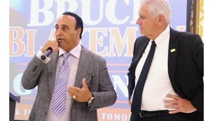 Harry Singh Bolla and Bruce Blakeman at the event