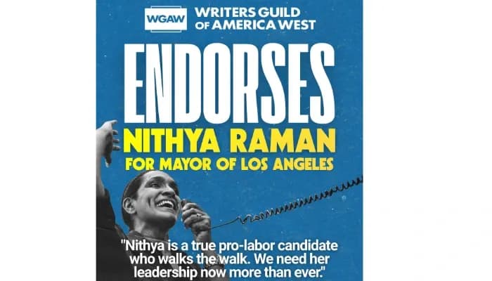 Writers Guild of America West supports Nithya Raman 