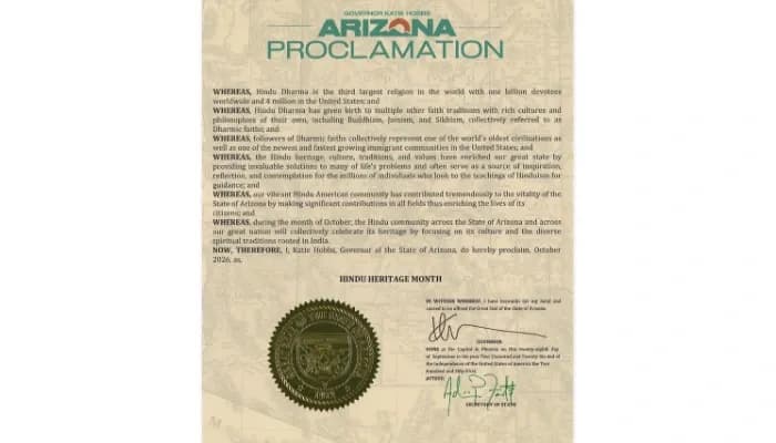 Arizona proclaims October as Hindu Heritage Month