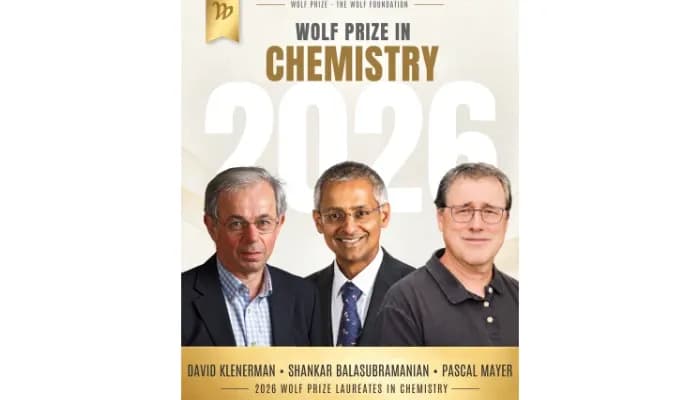  Shankar Balasubramanian wins 2026 Wolf Prize in Chemistry
