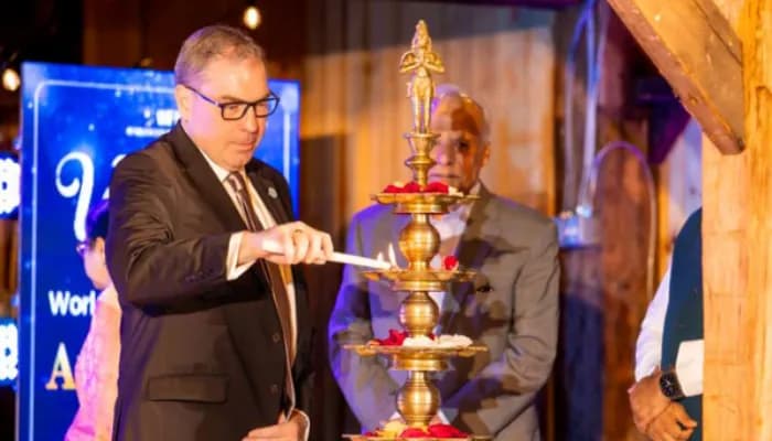 Ceremonial lamp lightning at the NJ gala