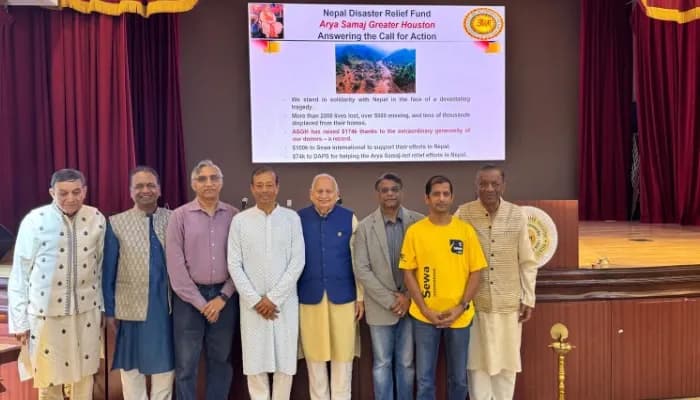 Houston Arya Samaj donates $100,000 for Nepal food relief