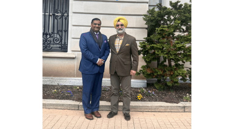 Consul General of India in Seattle Prakash Gupta (left) and India's Ambassador to the US Taranjit Singh Sandhu (right)
