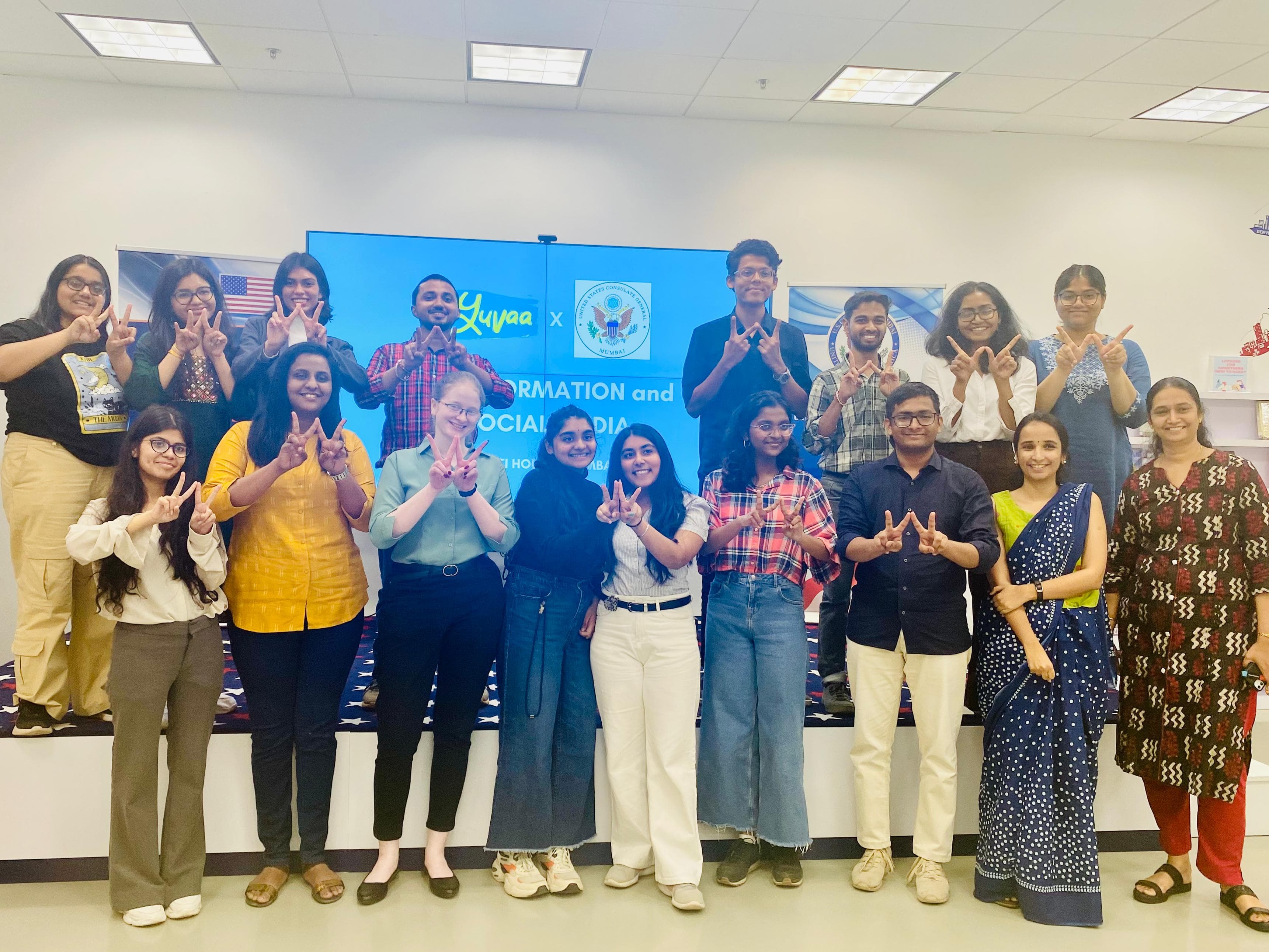 Participants of the 'League of Disinformation Warriors' pictured as part of a workshop held under the project. The workshop aimed to empower young, aspiring fact-checkers from western India to become catalysts against disinformation in their communities.