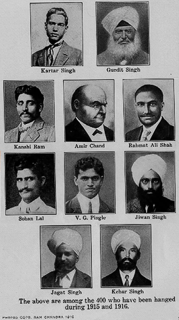 ਗਦਰ ਪਾਰਟੀ ਦੇ ਕੁਝ ਨਾਇਕਾਂ ਦਾ 1916 ਦਾ ਪੋਸਟਰ