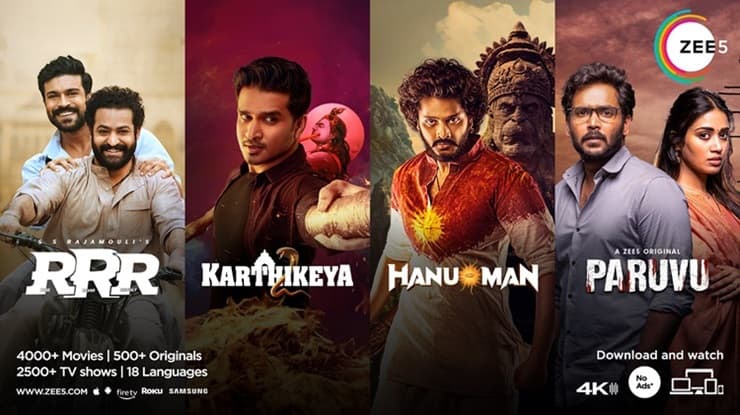 RRR, કાર્તિકેય 2 અને હનુમાન Zee5 ગ્લોબલ પર અત્યાર સુધીની સૌથી વધુ જોવાયેલી ફિલ્મો બની ગઈ છે.