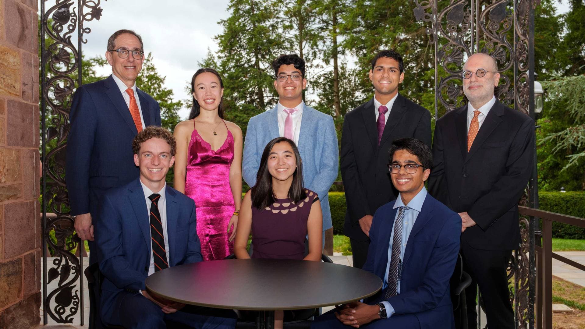 (back row, third from left) Akshat Agarwal, and (front row, third from left) Ram Narayanan