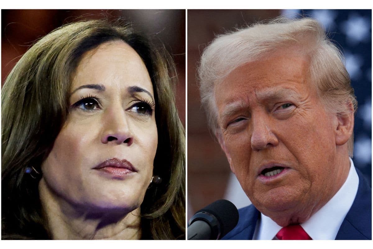 Former U.S. President Donald Trump in New York City, U.S. May 30, 2024 and U.S. Vice President Kamala Harris in Washington, U.S., July 22, 2024 in a combination of file photos. / Reuters/Eduardo Munoz, Nathan Howard