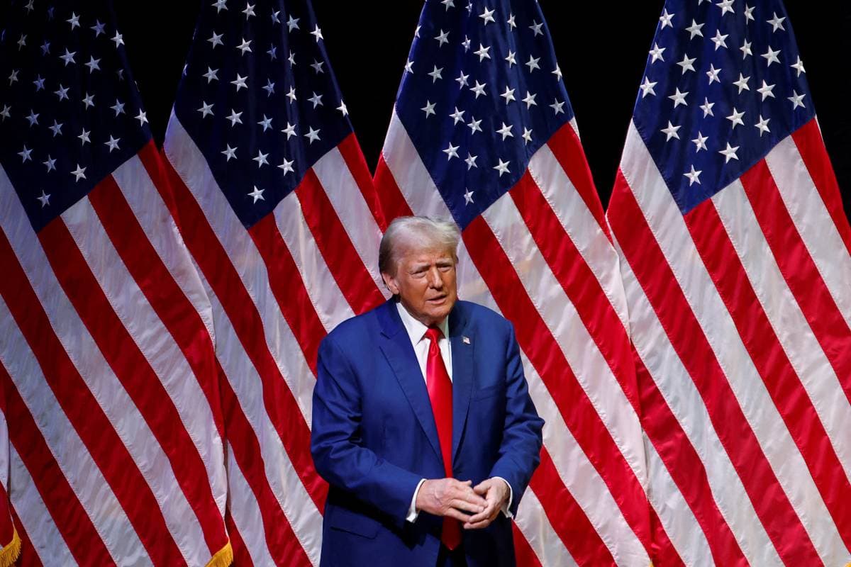 Republican presidential nominee and former U.S. President Donald Trump attends a campaign event in Asheville, North Carolina, U.S. August 14, 2024.