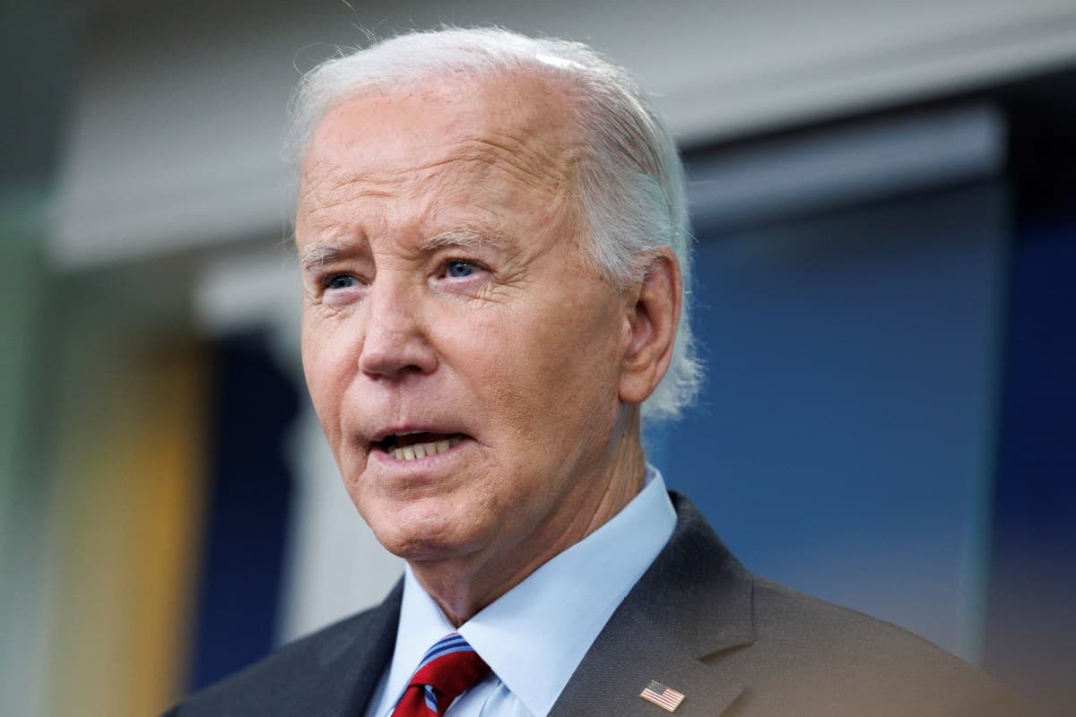 U.S. President Joe Biden speaks during a daily press briefing with Press Secretary Karine Jean-Pierre at The White House in Washington, U.S., Oct.4, 2024.