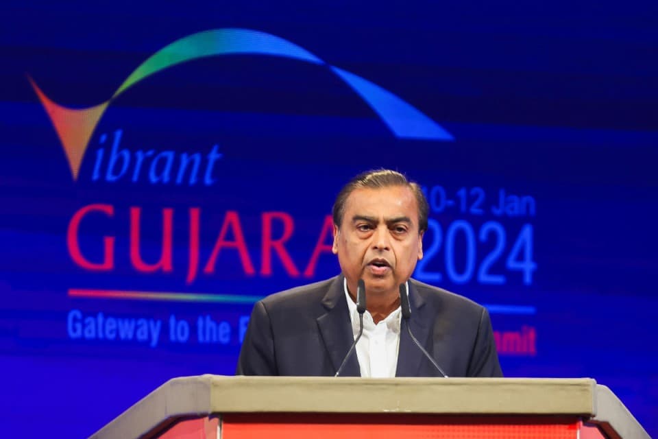 Mukesh Ambani, Gandhinagar, Gujarat, January 10, 2024. REUTERS
