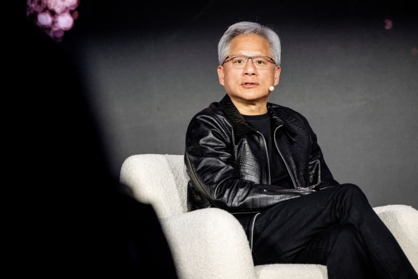 CEO of Nvidia, Jensen Huang, speaks during the launch of the supercomputer Gefion at Vilhelm Lauritzen Terminal in Kastrup, Denmark October 23, 2024. Ritzau Scanpix/Mads Claus Rasmussen via REUTERS/ File Photo