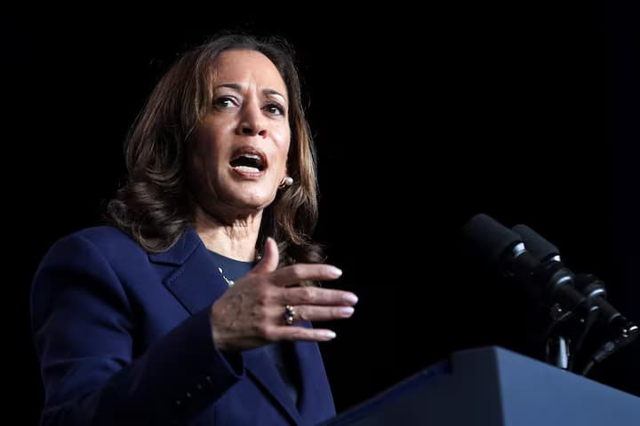 U.S. Vice President Kamala Harris delivers remarks during the Sigma Gamma Rho Sorority Inc.’s 60th International Biennial Boule event in Houston, Texas, U.S., July 31, 2024.