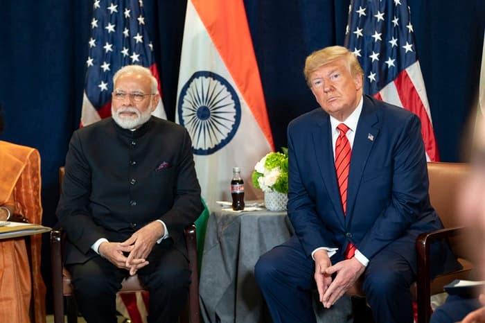 President Donald J. Trump and India’s Prime Minister Narendra Modi, participate in a bilateral meeting Tuesday, September 24, 2019, at the United Nations Headquarters in New York City.