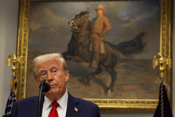 U.S. President Donald Trump delivers remarks on AI infrastructure at the Roosevelt room at White House in Washington, U.S., January 21, 2025.