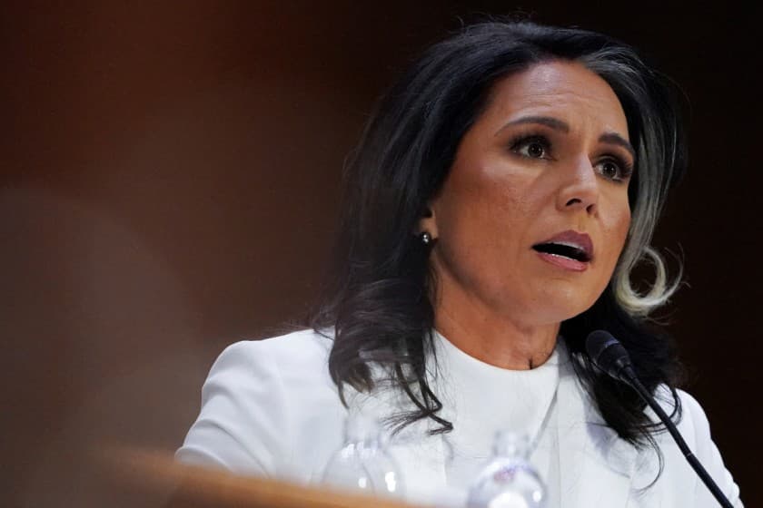 Former Representative Tulsi Gabbard, U.S. President Donald Trump's nominee to be director of national intelligence, testifies before a Senate Intelligence Committee confirmation hearing on Capitol Hill in Washington, U.S., January 30, 2025. REUTERS/Nathan Howard/File Photo